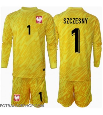 Polsko Wojciech Szczesny #1 Brankářské Dětské Domácí Dres ME 2024 Dlouhý Rukáv (+ trenýrky)